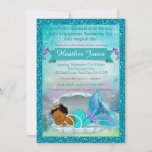 Adorable Mermaid Baby Shower Invitations #135 Dark at Zazzle