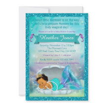 Adorable Mermaid Baby Shower Invitations #136 MED