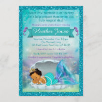 Adorable Mermaid Baby Shower Invitations #136 MED