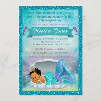 Adorable Mermaid Baby Shower Invitations #136 Med by PartyStoreGalore at Zazzle