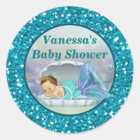 Adorable Mermaid Baby Shower sticker stickers #130