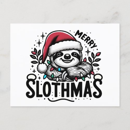 Adorable Merry Slothmas Postcard