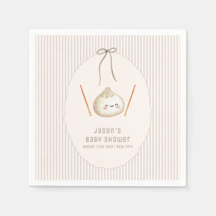 Adorable Modern Bow Asian Dumpling Baby Shower Napkins
