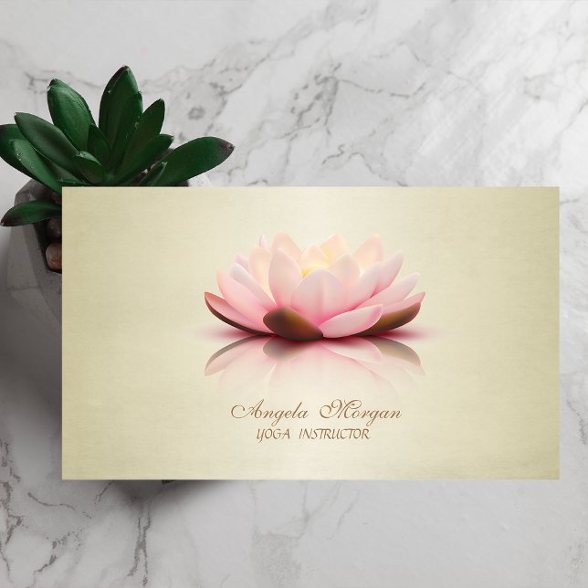 Adorable Modern Elegant Chic Lotus Flower Business Card (Creator Uploaded)