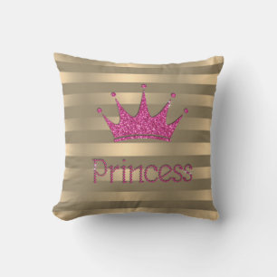 Adorable Modern Glitter Tiara,Striped Throw Pillow