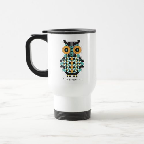 Adorable Modern Owl Quilt Pattern Travel Mug