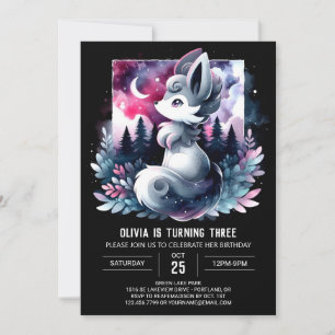 Adorable Modern Wolf Birthday Invitation