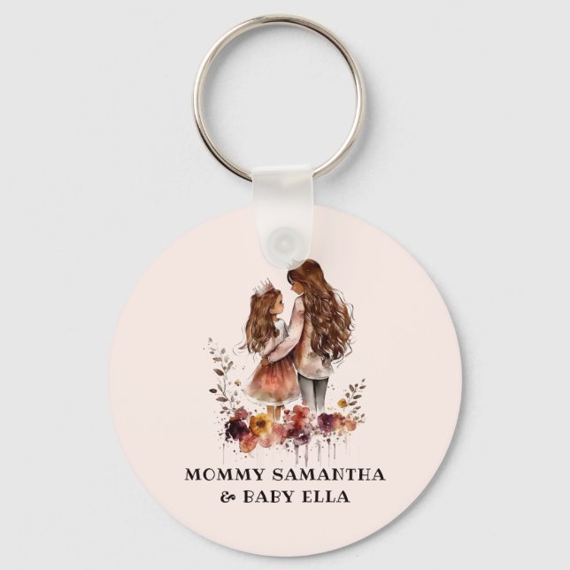 Adorable Mom and Daughter Bond (10) Keychain (Front)
