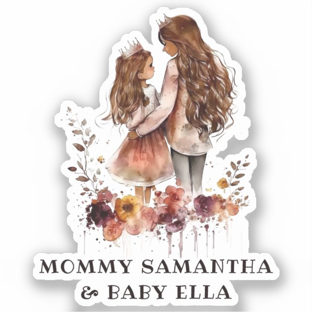 Adorable Mom and Daughter Bond (10) Sticker (Front)