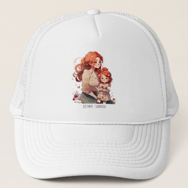 Adorable Mom and Daughter Bond (13) Trucker Hat (Front)