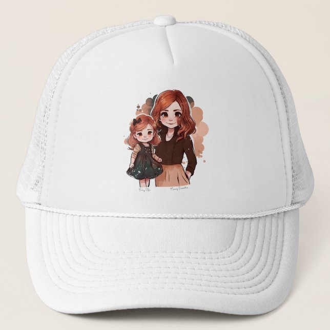 Adorable Mom and Daughter Bond (2) Trucker Hat (Front)