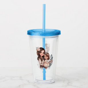 Adorable Mom and Daughter Bond (3) Acrylic Tumbler