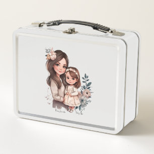Adorable Mom and Daughter Bond (3) Metal Lunch Box