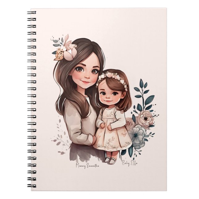 Adorable Mom and Daughter Bond (3) Notebook (Front)