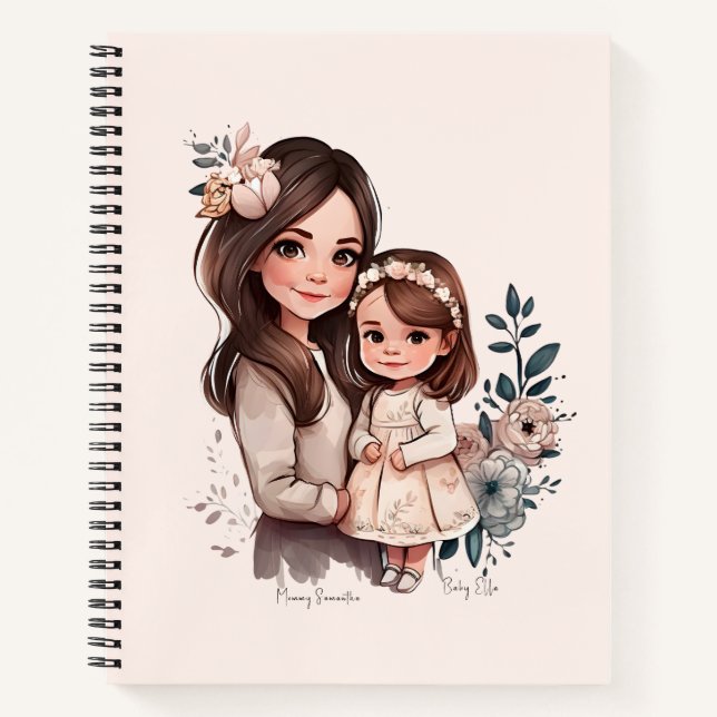 Adorable Mom and Daughter Bond (3) Notebook (Front)