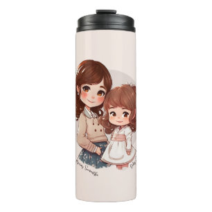 Adorable Mom and Daughter Bond (4) Thermal Tumbler