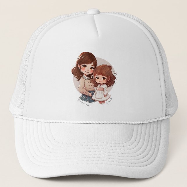 Adorable Mom and Daughter Bond (4) Trucker Hat (Front)