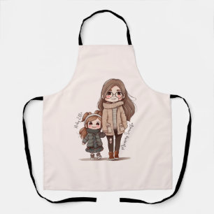 Adorable Mom and Daughter Bond (5) Apron