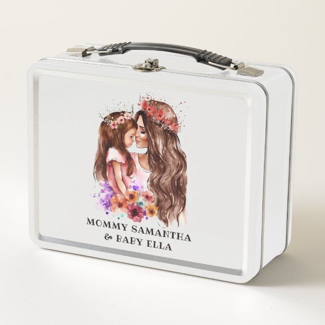 Adorable Mom and Daughter Bond (6) Metal Lunch Box (Front)