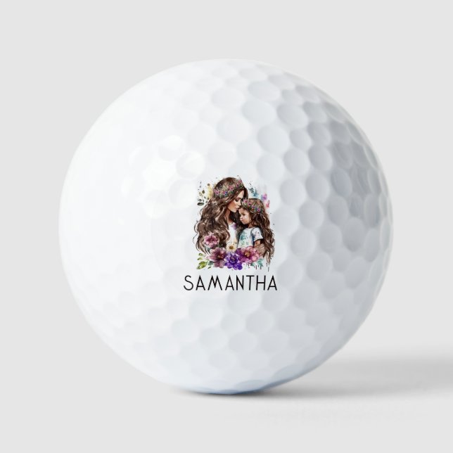 Adorable Mom and Daughter Bond (7) Golf Balls (Front)