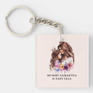 Adorable Mom and Daughter Bond (8) Keychain