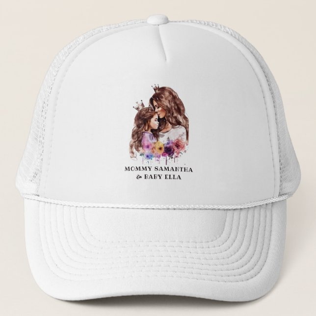Adorable Mom and Daughter Bond (8) Trucker Hat (Front)