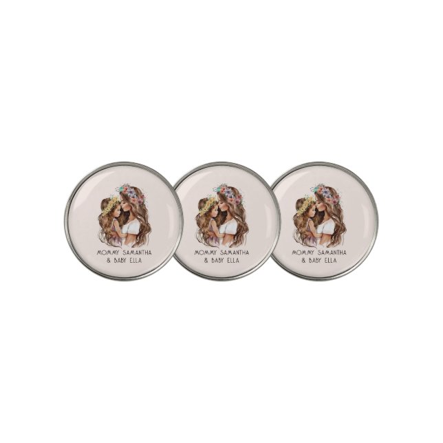 Adorable Mom and Daughter Bond (9) Golf Ball Marker (3 Up)