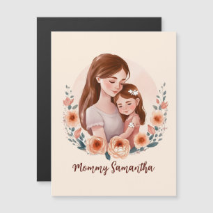 Adorable Mom and Daughter Bond - Floral Frame