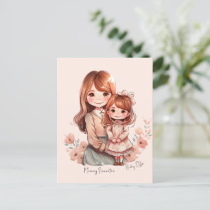 Adorable Mom and Daughter Bond Postcard