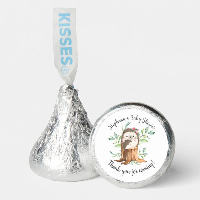 Adorable Mom & Baby Hedgehog Baby Shower Hershey®'s Kisses® (Front)