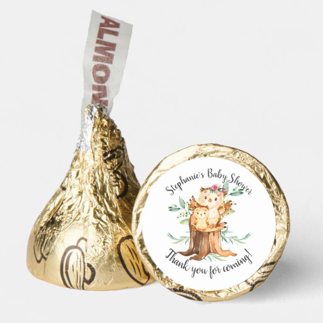 Adorable Mom & Baby Owl Baby Shower  Hershey®'s Kisses® (Front)