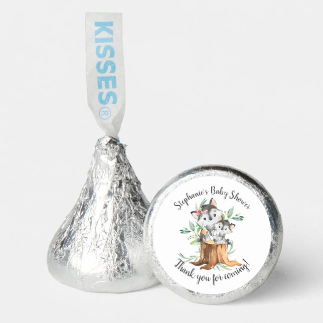 Adorable Mom & Baby Wolf Baby Shower  Hershey®'s Kisses® (Front)