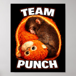 Adorable monkey punch baby graphic team punch big poster