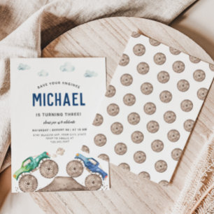 Adorable Monster Truck-Themed Invitation