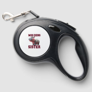 Adorable MOO DENG SISTER Baby Hippo Bestie Princes Retractable Pet Leash