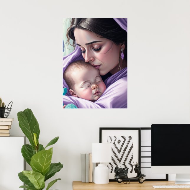 Adorable Mother and Baby Cherish Memento Wall Art (Home Office)