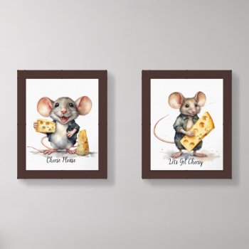 Adorable Mouse And Cheese  "cheese Please" Wall Art Sets by Iggys_World at Zazzle