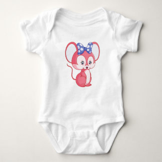 Adorable Mouse: Baby T-Shirt with Bow Design Bodysuit
