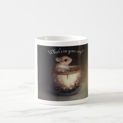 Adorable mouse in a tea cup