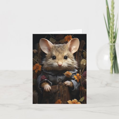 Adorable Mouse in Human Clothes All Ocassions Card