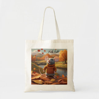 Adorable Mouse Welcoming Autumn Tote