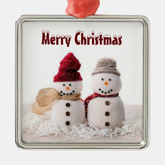 **ADORABLE MR/MRS SNOWMAN** CHRISTMAS ORNAMENT (Front)