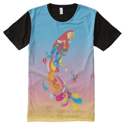 Adorable Multicolor Parrot All-Over-Print Shirt