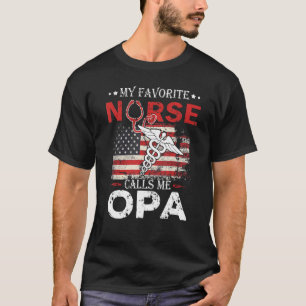 Adorable My Favorite Nurse Calls Me Opa Stethoscop T-Shirt