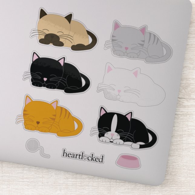 Adorable Napping Kittens Collection Sticker (Detail)