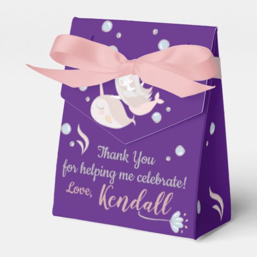 Adorable Narwhal and Mermaid Pastels Personalized Favor Boxes