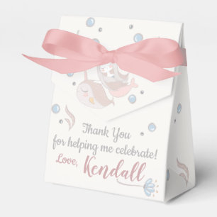 Adorable Narwhal and Mermaid Pastels Personalized Favor Boxes