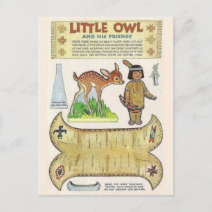 Adorable Native American Indian Art Replica Postcard