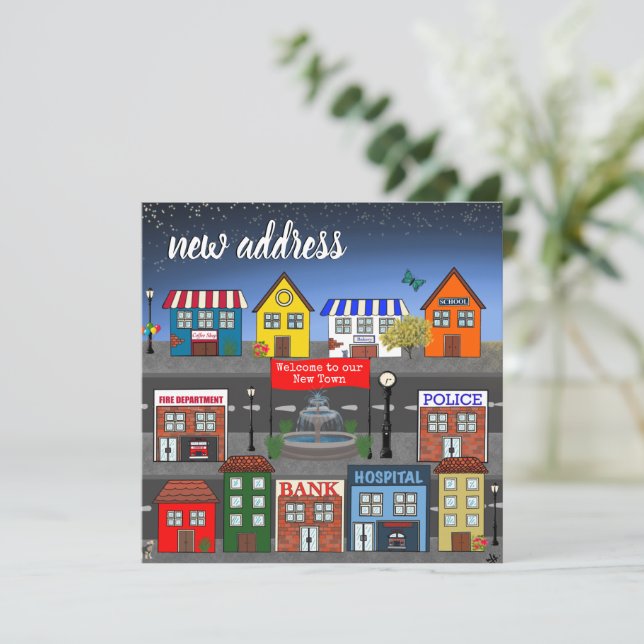 Adorable Neighborhood New Address Announcement (Standing Front)