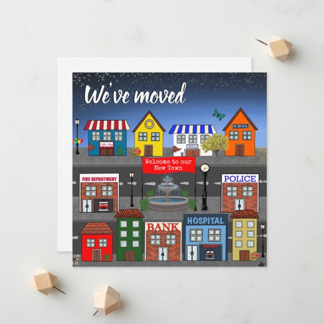 Adorable Neighborhood We’ve Moved Announcement (Front/Back In Situ)